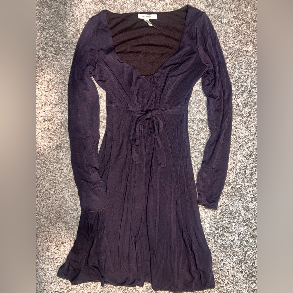 Free People Long Sleeve Dress Brown XS Free People Anthropologie